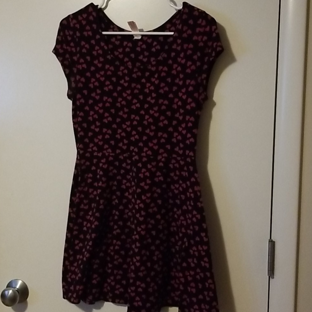 Heart patterned mini dress